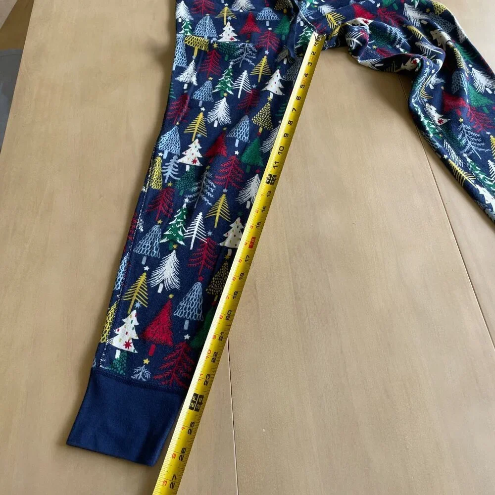 Hanna Andersson Women's Long John Pajama Pant, Twinkly Trees On‎ Navy - Size SM
